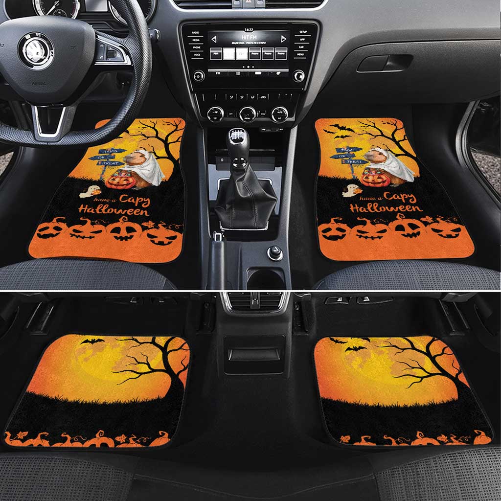 Happy Capy-Boo-Ra Car Mats Capybara Ghost Trick or Treat LT9 - Wonder Print Shop
