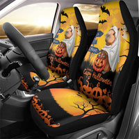 Happy Capy-Boo-Ra Car Seat Cover Capybara Ghost Trick or Treat LT9 - Wonder Print Shop
