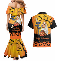 Happy Capy-Boo-Ra Couples Matching Mermaid Dress and Hawaiian Shirt Capybara Ghost Trick or Treat LT9 - Wonder Print Shop