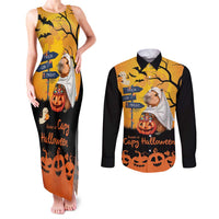 Happy Capy-Boo-Ra Couples Matching Tank Maxi Dress and Long Sleeve Button Shirt Capybara Ghost Trick or Treat LT9 - Wonder Print Shop