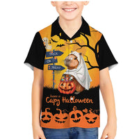 Happy Capy-Boo-Ra Family Matching Mermaid Dress and Hawaiian Shirt Capybara Ghost Trick or Treat LT9 - Wonder Print Shop