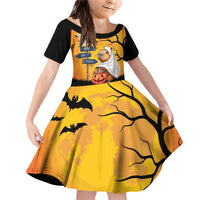 Happy Capy-Boo-Ra Family Matching Off Shoulder Short Dress and Hawaiian Shirt Capybara Ghost Trick or Treat LT9 - Wonder Print Shop