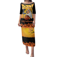 Happy Capy-Boo-Ra Family Matching Puletasi and Hawaiian Shirt Capybara Ghost Trick or Treat - Wonder Print Shop