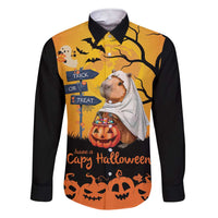 Happy Capy-Boo-Ra Family Matching Short Sleeve Bodycon Dress and Hawaiian Shirt Capybara Ghost Trick or Treat - Wonder Print Shop
