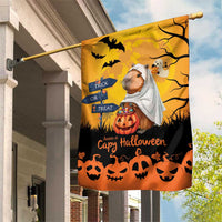Happy Capy-Boo-Ra Garden Flag Capybara Ghost Trick or Treat - Wonder Print Shop