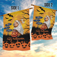 Happy Capy-Boo-Ra Garden Flag Capybara Ghost Trick or Treat - Wonder Print Shop