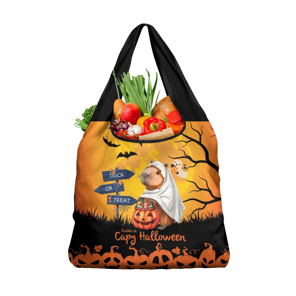 Happy Capy-Boo-Ra Grocery Bag Capybara Ghost Trick or Treat