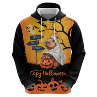 Happy Capy-Boo-Ra Hoodie Capybara Ghost Trick or Treat - Wonder Print Shop