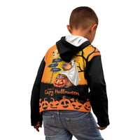 Happy Capy-Boo-Ra Kid Hoodie Capybara Ghost Trick or Treat - Wonder Print Shop