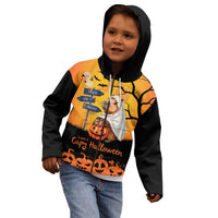 Happy Capy-Boo-Ra Kid Hoodie Capybara Ghost Trick or Treat - Wonder Print Shop