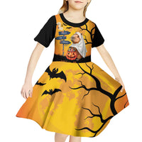 Happy Capy-Boo-Ra Kid Short Sleeve Dress Capybara Ghost Trick or Treat - Wonder Print Shop