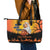 Happy Capy-Boo-Ra Leather Tote Bag Capybara Ghost Trick or Treat - Wonder Print Shop