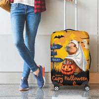 Happy Capy-Boo-Ra Luggage Cover Capybara Ghost Trick or Treat - Wonder Print Shop