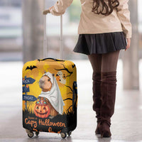 Happy Capy-Boo-Ra Luggage Cover Capybara Ghost Trick or Treat - Wonder Print Shop
