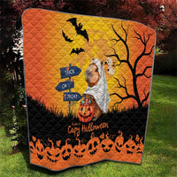Happy Capy-Boo-Ra Quilt Capybara Ghost Trick or Treat - Wonder Print Shop