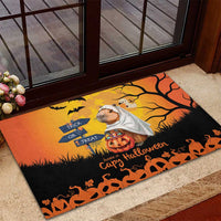 Happy Capy-Boo-Ra Rubber Doormat Capybara Ghost Trick or Treat - Wonder Print Shop