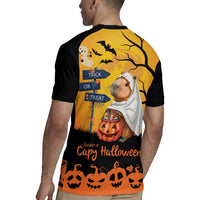 Happy Capy-Boo-Ra Rugby Jersey Capybara Ghost Trick or Treat - Wonder Print Shop