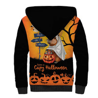 Happy Capy-Boo-Ra Sherpa Hoodie Capybara Ghost Trick or Treat - Wonder Print Shop
