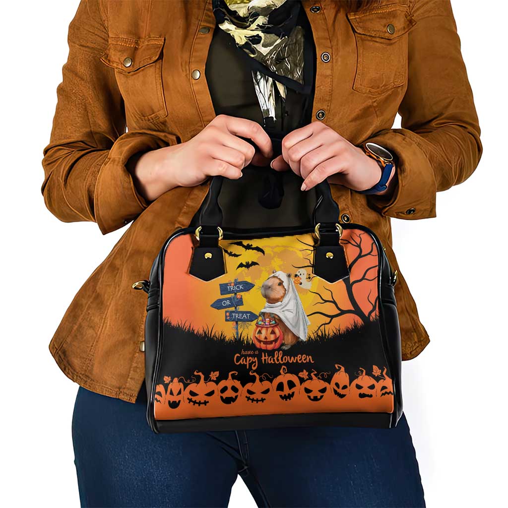 Happy Capy-Boo-Ra Shoulder Handbag Capybara Ghost Trick or Treat