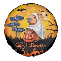 Happy Capy-Boo-Ra Spare Tire Cover Capybara Ghost Trick or Treat - Wonder Print Shop