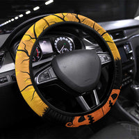 Happy Capy-Boo-Ra Steering Wheel Cover Capybara Ghost Trick or Treat - Wonder Print Shop
