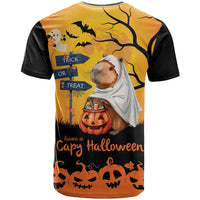 Happy Capy-Boo-Ra T Shirt Capybara Ghost Trick or Treat - Wonder Print Shop