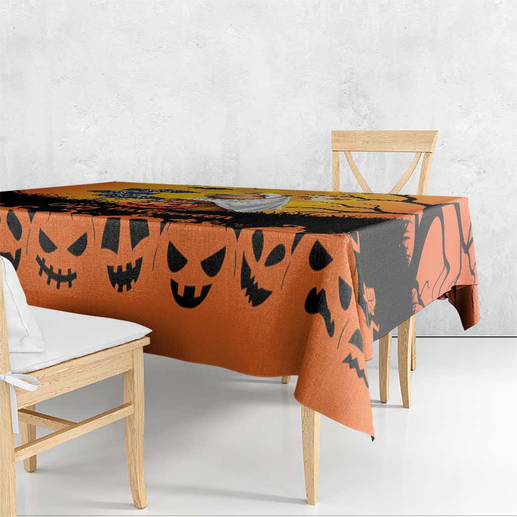 Happy Capy-Boo-Ra Tablecloth Capybara Ghost Trick or Treat - Wonder Print Shop