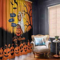 Happy Capy-Boo-Ra Window Curtain Capybara Ghost Trick or Treat - Wonder Print Shop