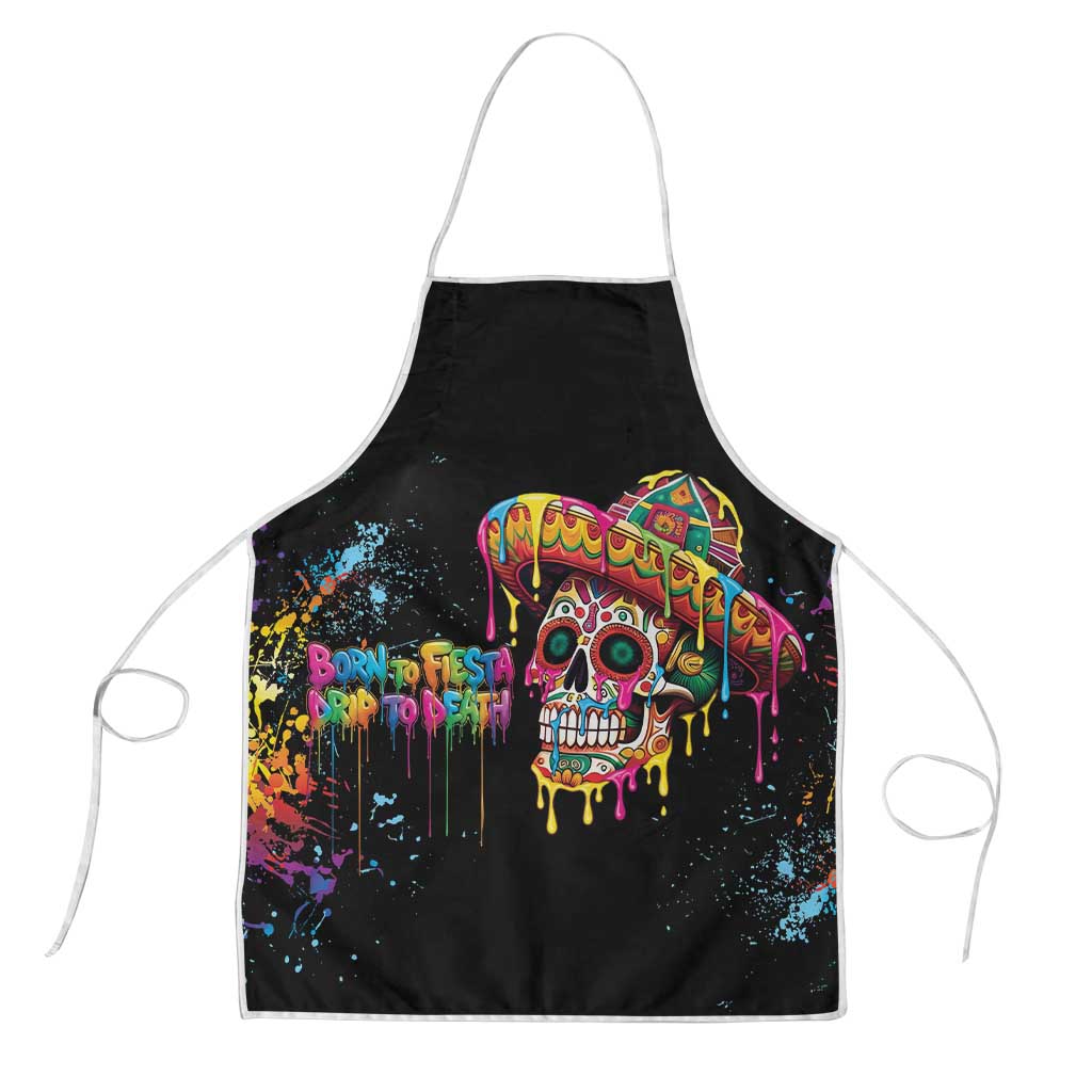 Dripping Sombrero Sugar Skull Apron Día de los Muertos - Wonder Print Shop