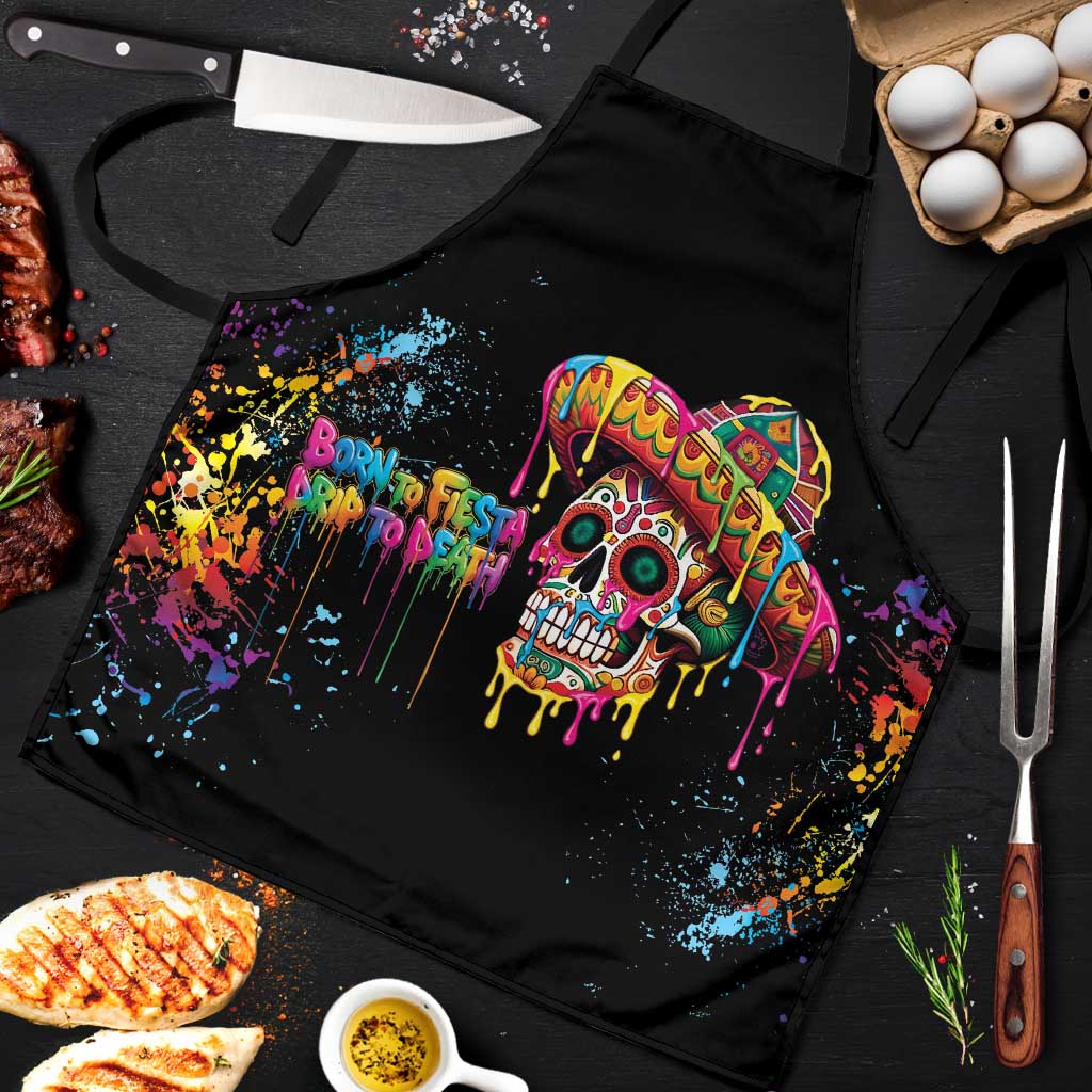 Dripping Sombrero Sugar Skull Apron Día de los Muertos - Wonder Print Shop