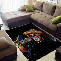 Dripping Sombrero Sugar Skull Area Rug Día de los Muertos - Wonder Print Shop