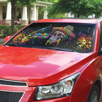 Dripping Sombrero Sugar Skull Auto Sun Shade Día de los Muertos - Wonder Print Shop