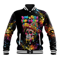 Dripping Sombrero Sugar Skull Baseball Jacket Día de los Muertos - Wonder Print Shop