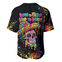 Dripping Sombrero Sugar Skull Baseball Jersey Día de los Muertos - Wonder Print Shop