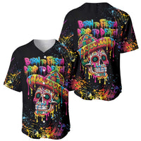 Dripping Sombrero Sugar Skull Baseball Jersey Día de los Muertos - Wonder Print Shop