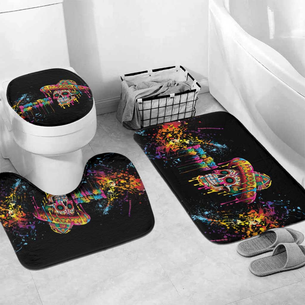 Dripping Sombrero Sugar Skull Bathroom Set Día de los Muertos - Wonder Print Shop