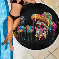Dripping Sombrero Sugar Skull Beach Blanket Día de los Muertos - Wonder Print Shop
