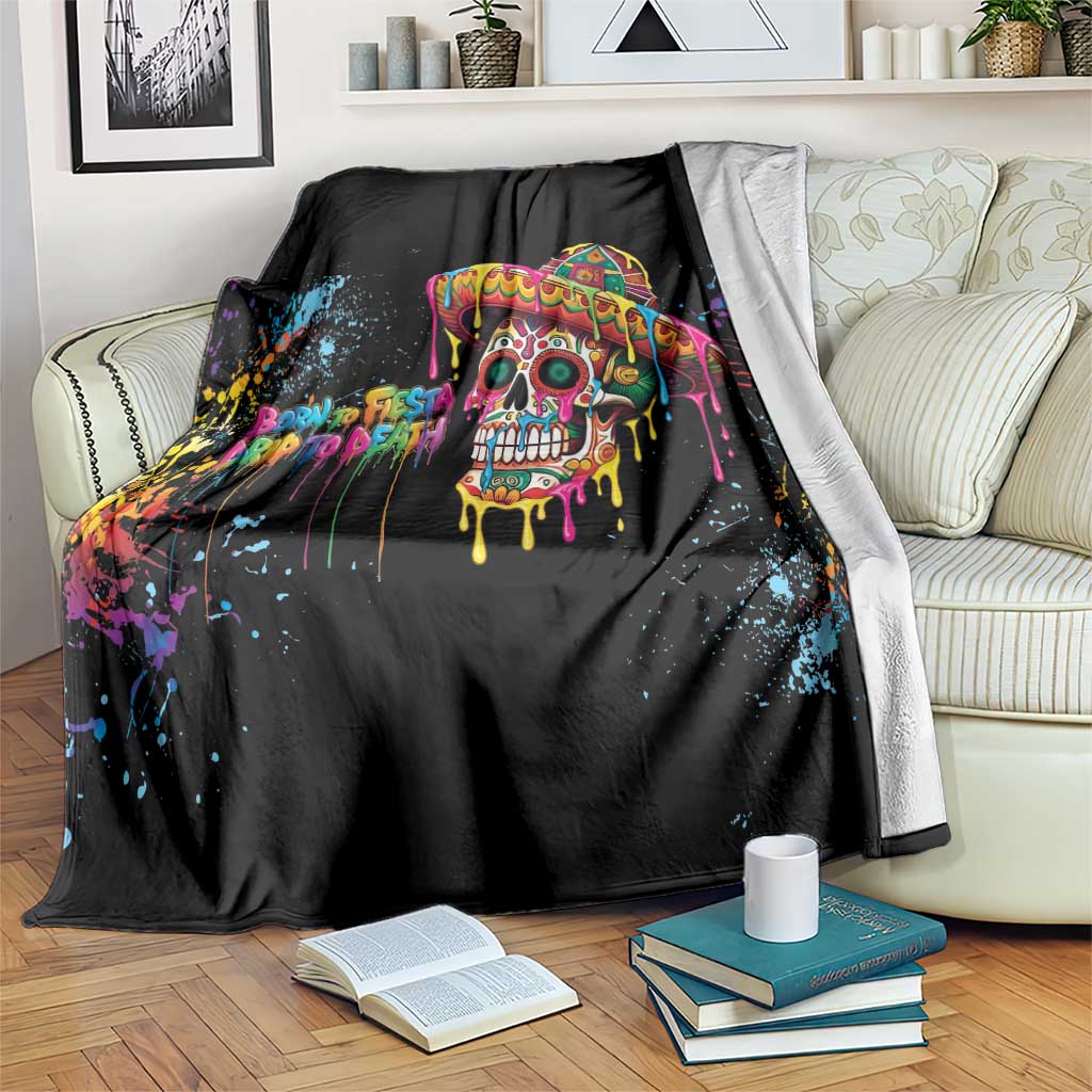 Dripping Sombrero Sugar Skull Blanket Día de los Muertos - Wonder Print Shop
