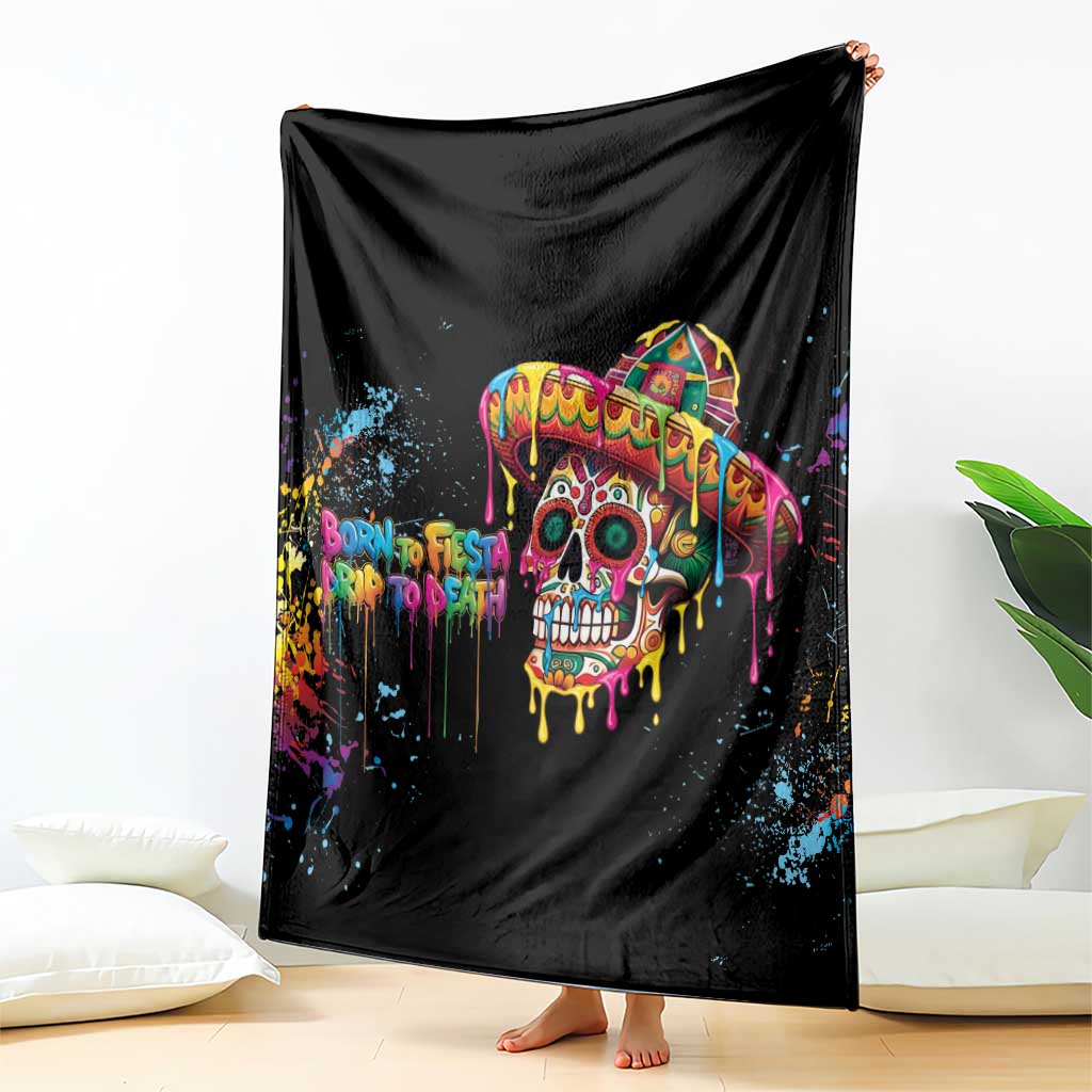 Dripping Sombrero Sugar Skull Blanket Día de los Muertos - Wonder Print Shop