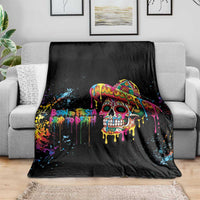 Dripping Sombrero Sugar Skull Blanket Día de los Muertos - Wonder Print Shop