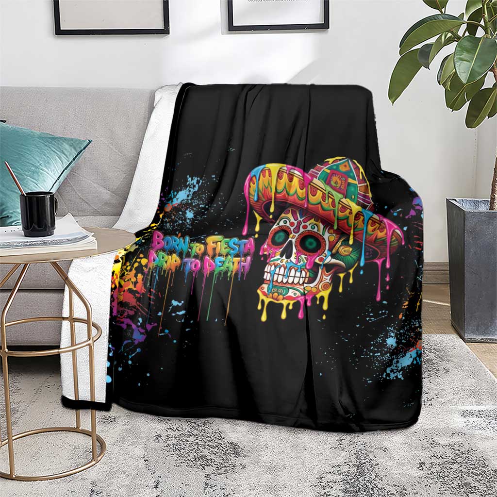 Dripping Sombrero Sugar Skull Blanket Día de los Muertos - Wonder Print Shop