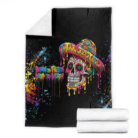 Dripping Sombrero Sugar Skull Blanket Día de los Muertos - Wonder Print Shop