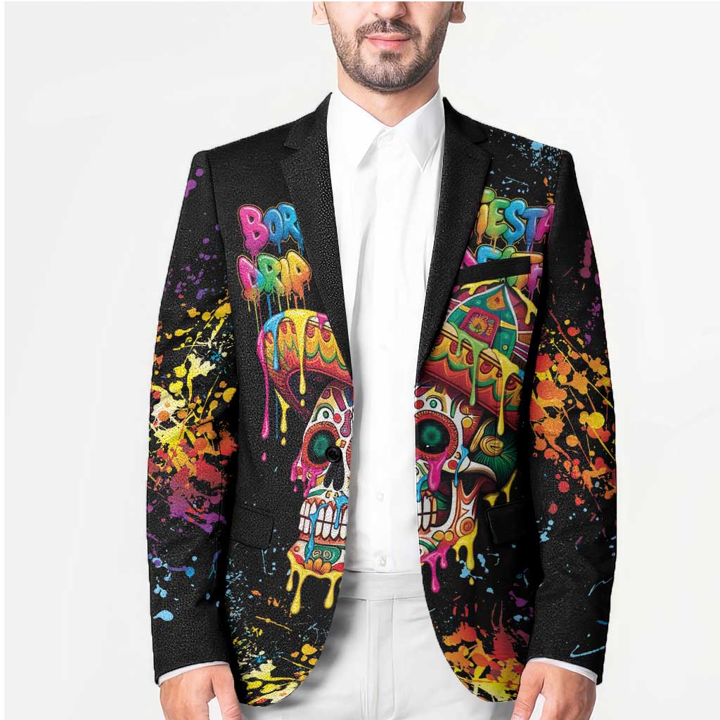 Dripping Sombrero Sugar Skull Blazer Día de los Muertos - Wonder Print Shop