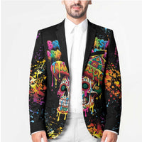 Dripping Sombrero Sugar Skull Blazer Día de los Muertos - Wonder Print Shop