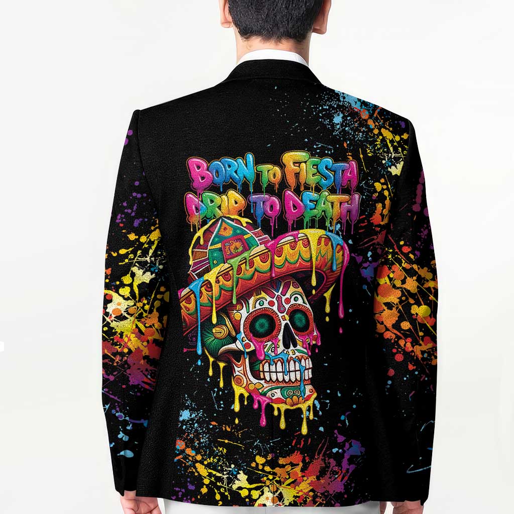Dripping Sombrero Sugar Skull Blazer Día de los Muertos - Wonder Print Shop