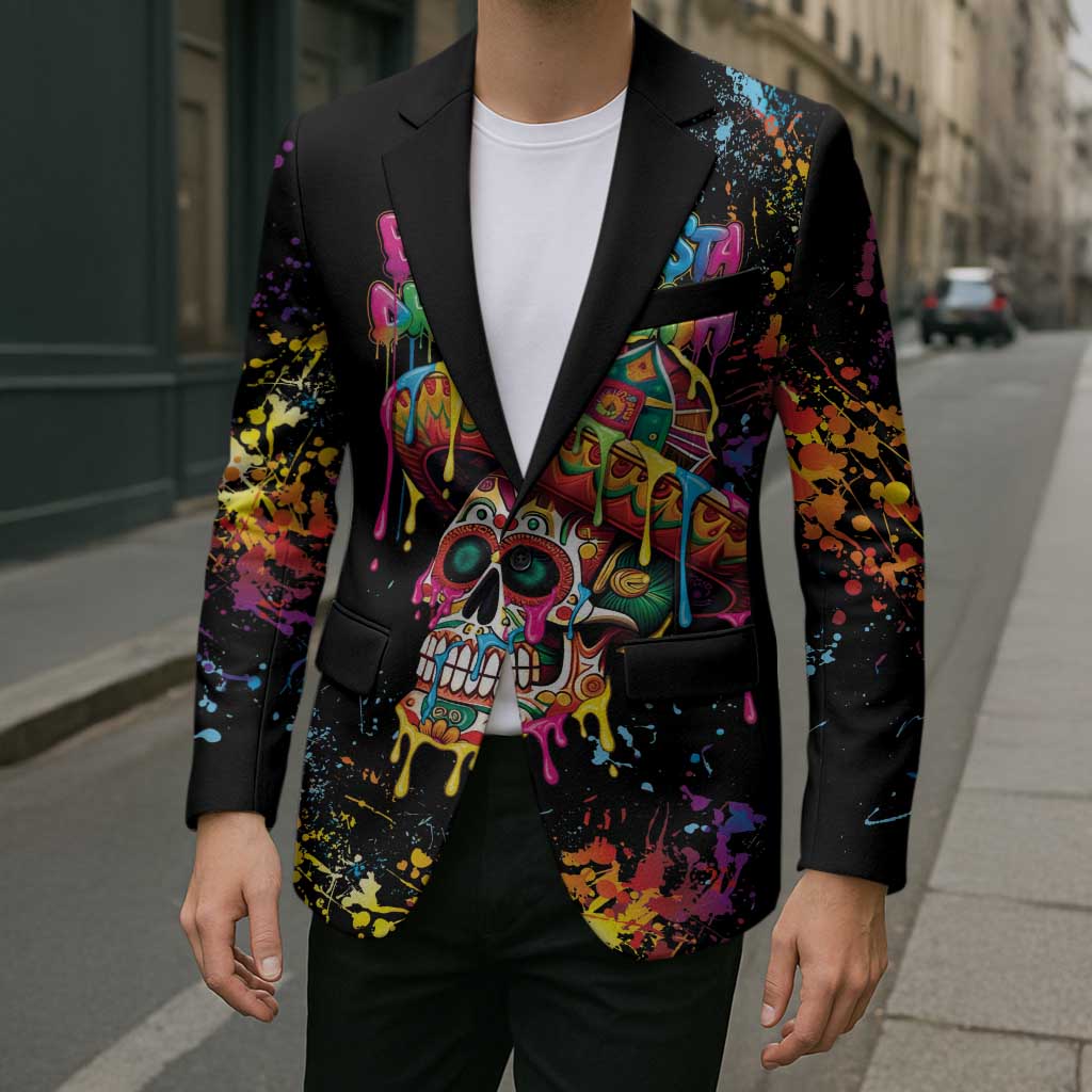 Dripping Sombrero Sugar Skull Blazer Día de los Muertos - Wonder Print Shop