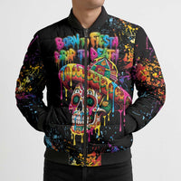 Dripping Sombrero Sugar Skull Bomber Puffer Jacket Día de los Muertos - Wonder Print Shop