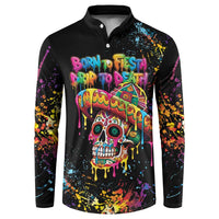 Dripping Sombrero Sugar Skull Button Sweatshirt Día de los Muertos - Wonder Print Shop