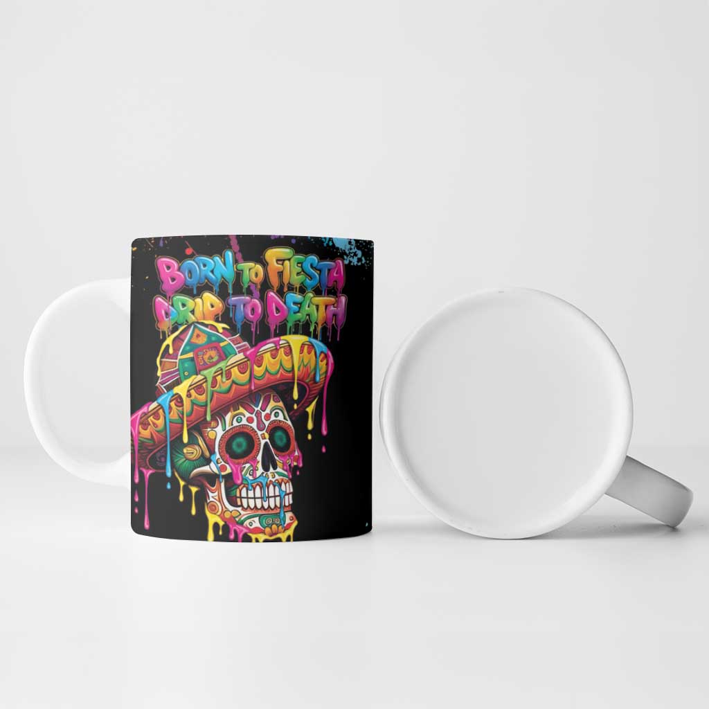 Dripping Sombrero Sugar Skull Ceramic Mug Día de los Muertos - Wonder Print Shop
