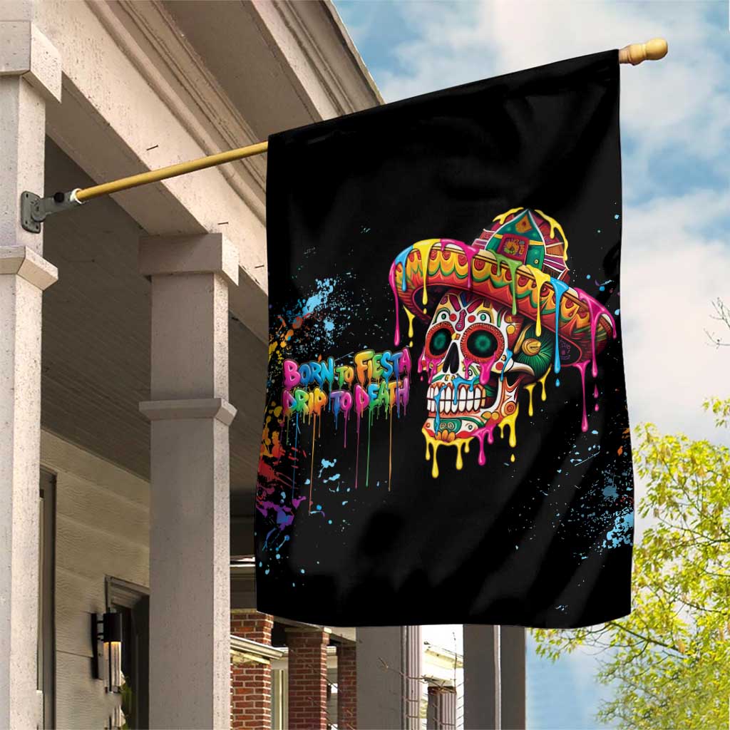 Dripping Sombrero Sugar Skull Garden Flag Día de los Muertos - Wonder Print Shop